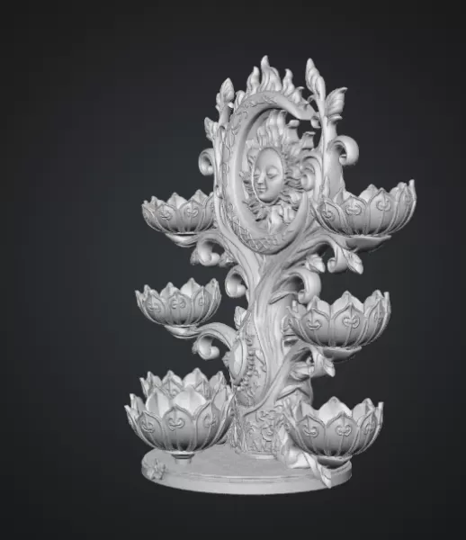 Celestial Sun and Moon Organizer STL File for 3D Print - Model preview 14