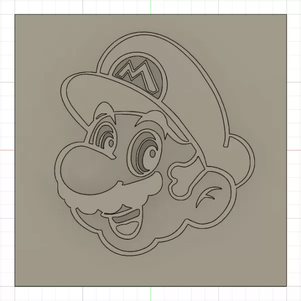 Plaque tête de Mario - Model preview 1