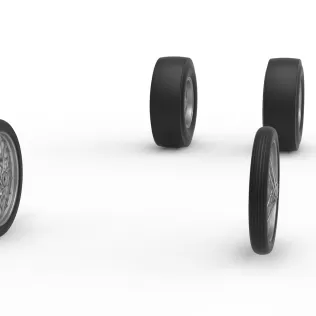 Wheel Set of Vintage Front engine dragster V8 Scale 1:25 - Model thumbnail 3
