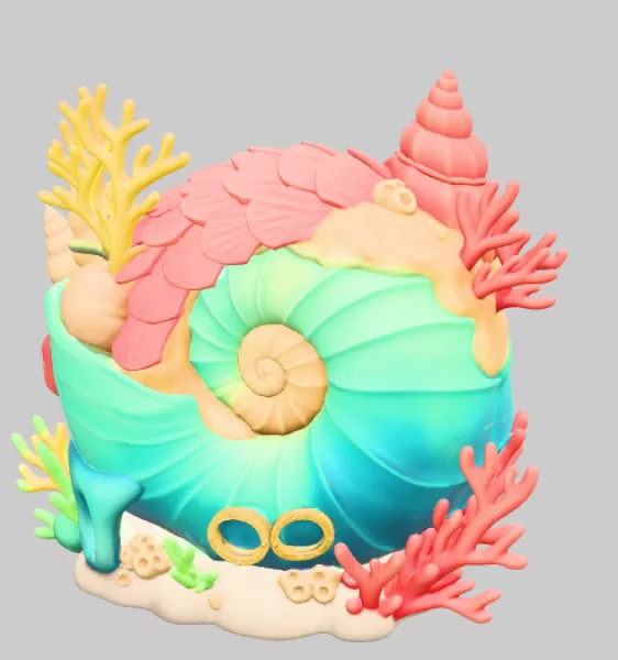 Ocean Shell House – STL File for 3D Printing - Model preview 8
