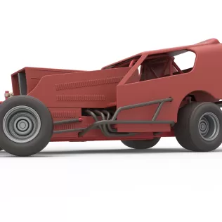 Vintage Dirt Modified stock car Version 4 while turning 1:25 - Model thumbnail 2