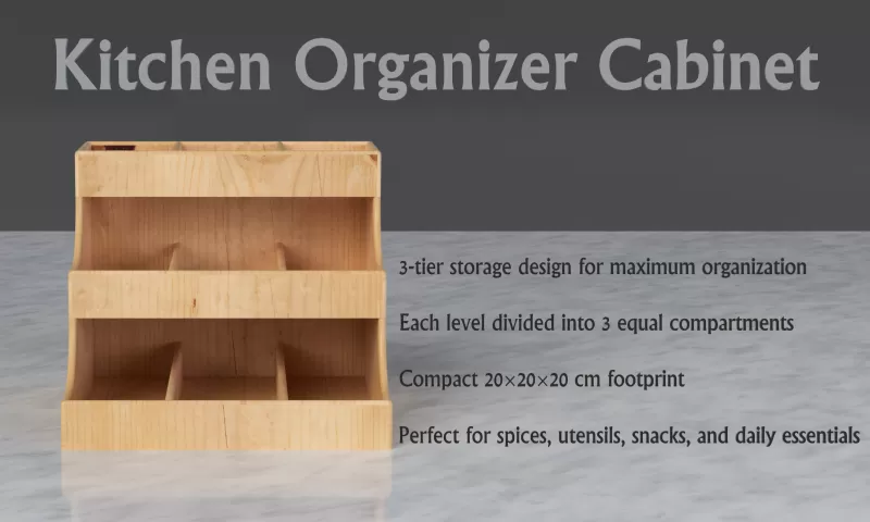 Kitchen Organizer Cabinet - For Cutlery, Spices, Snacks, Ziplock - Model preview 1