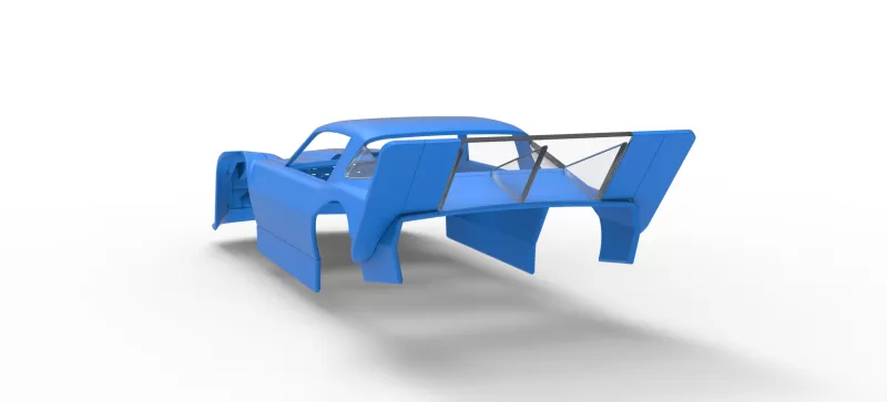 Shell of Vintage Dirt late model Race car Version 3 Scale 1:25 - Model preview 12