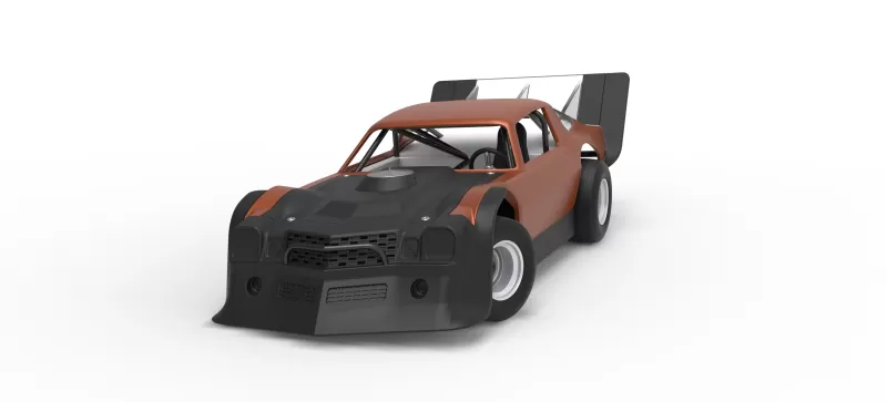 Vintage Dirt late model Race car V4 while turning Scale 1:25 - Model preview 5