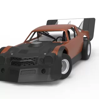 Vintage Dirt late model Race car V4 while turning Scale 1:25 - Model thumbnail 5