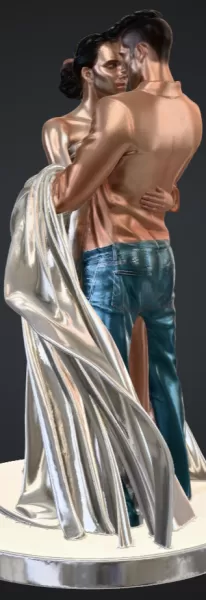 Leicht bekleidetes paar - Model preview 2