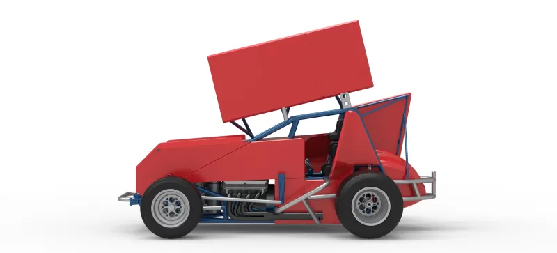 Winged Sprint car Version 2 Scale 1:25 - Model preview 9