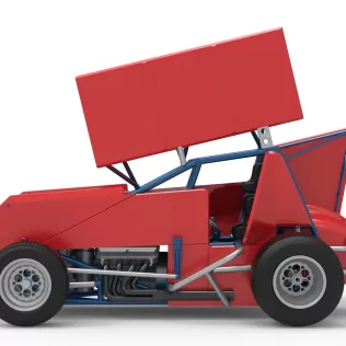 Winged Sprint car Version 2 Scale 1:25 - Model thumbnail 9