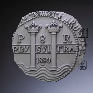 Gold Doubloon Coin #rOz - Model thumbnail 6