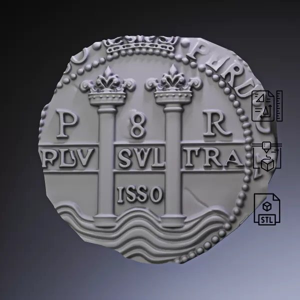 Gold Doubloon Coin #rOz - Model preview 6