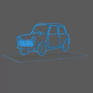 Silhouette Old Mini cooper - Wall Art