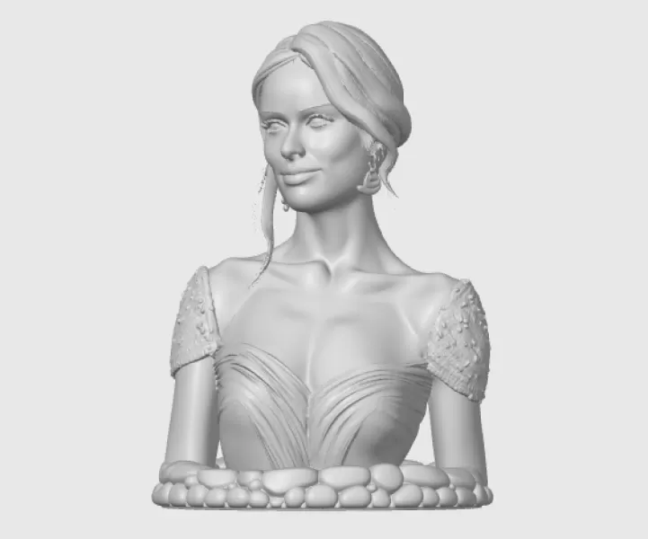 Olivia Wilde 3D Bust - Model preview 4