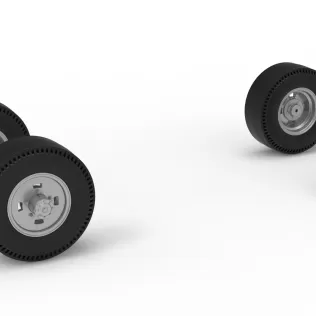 Wheel Set of Vintage AWD dragster Scale 1:25 - Model thumbnail 2