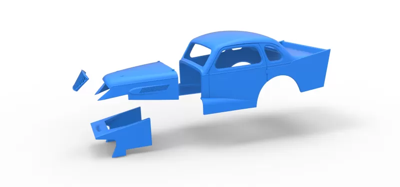 Shell of Vintage Dirt Modified stock car Scale 1:25 - Model preview 14