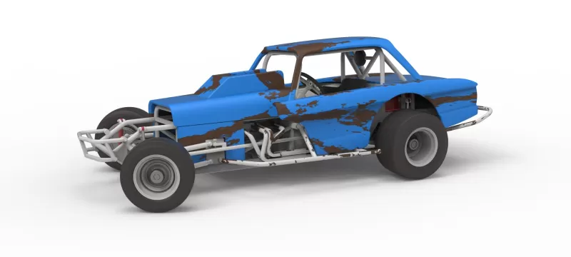 Vintage Dirt Modified stock car V10 while turning Scale 1:25 - Model preview 1