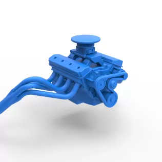 Engine of Vintage Asphalt Modified stock car Scale 1:25 - Model thumbnail 15