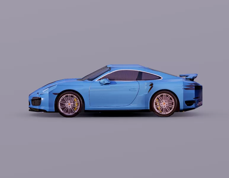 830 Tris Low poly Porsche Car - Model preview 3