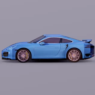 830 Tris Low poly Porsche Car - Model thumbnail 3