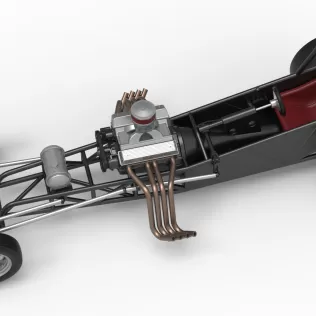 Vintage Front engine dragster Base Version 5 Scale 1:25 - Model thumbnail 4