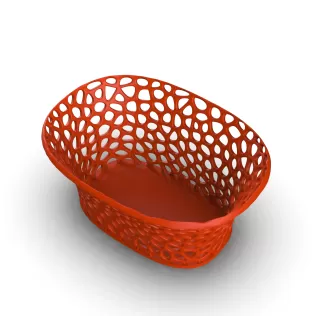 Voronoi Decorative Basket, Fruit Bowl, Orchid Bowl Pot Planter - Model thumbnail 2