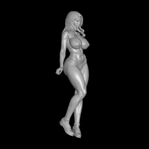 Sexy anime girl in lingerie STL File, 3D Printing Model - Model preview 2