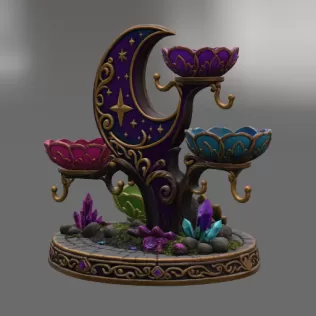 Celestial Moon Jewelry & Key Organizer STL File for 3D Print - Model thumbnail 9