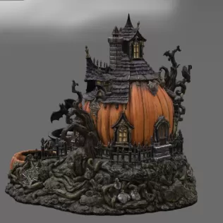 Haunted Pumpkin House Organizer STL File for 3D Print - Model thumbnail 10