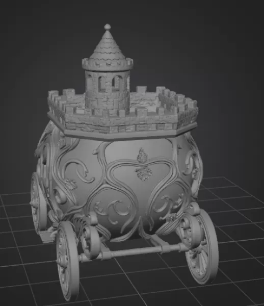 Fantasy Egg Carriage House – STL File 3D Printable - Model preview 9