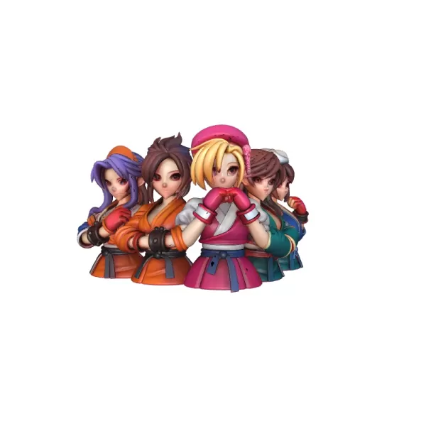 Group of Fighting Girls 3D Model - Model preview 3