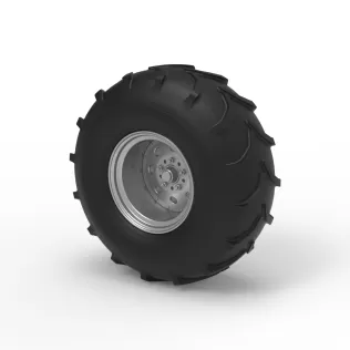 Front wheel from Mud dragster Version 4 Scale 1:25 - Model thumbnail 7