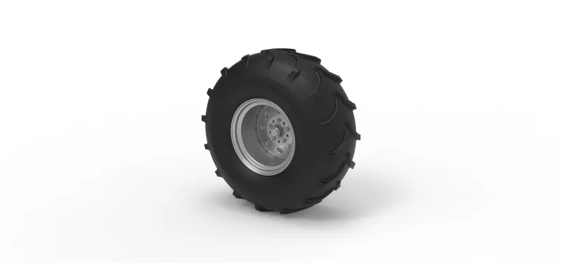 Front wheel from Mud dragster Version 4 Scale 1:25 - Model preview 7