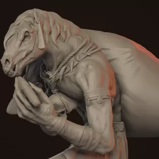 Tikbalang Creature 3D Print Statue - Model thumbnail 4