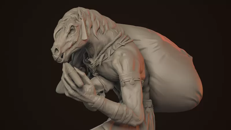 Tikbalang Creature 3D Print Statue - Model preview 4