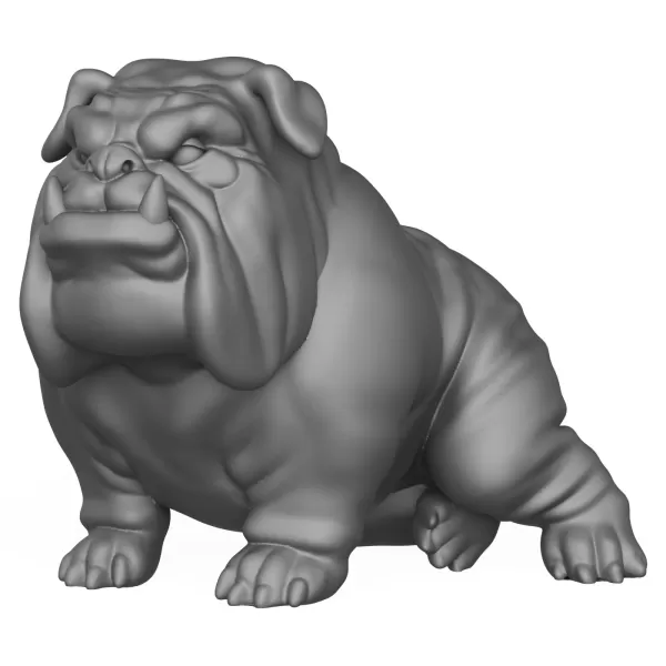 3D Printable Bulldog Dog Statue - Model preview 1