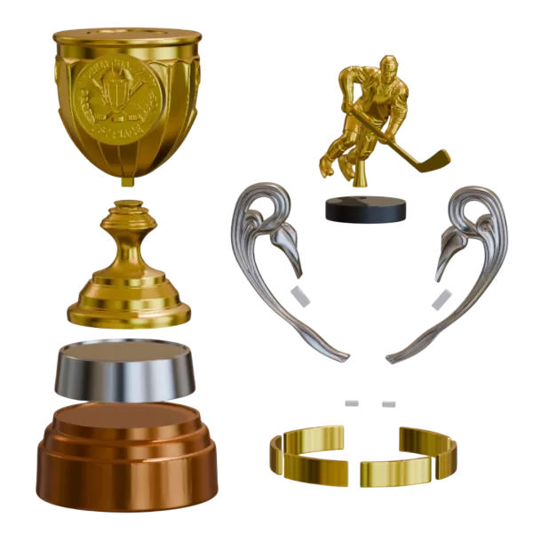 Trophy Hockey Champion Premium – 3D Printable Model - Model preview 7