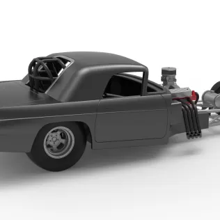 Front engine old school dragster with shell V12 Scale 1:25 - Model thumbnail 19