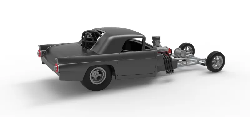 Front engine old school dragster with shell V12 Scale 1:25 - Model preview 19