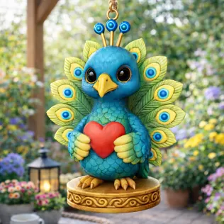 Peacock Heart Charm - STL file