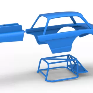 Shell of Vintage Dirt Modified stock car Version 10 Scale 1:25 - Model thumbnail 12