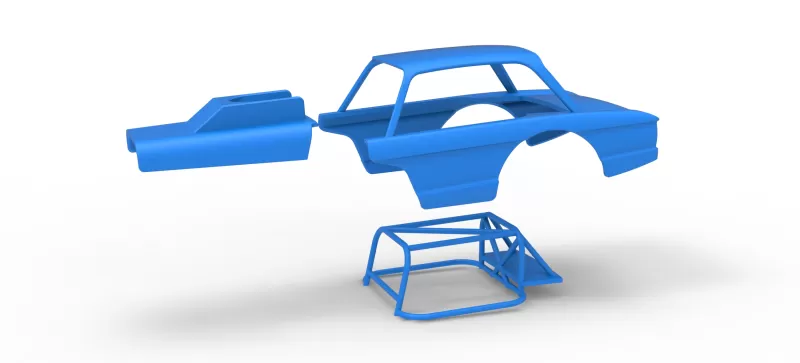 Shell of Vintage Dirt Modified stock car Version 10 Scale 1:25 - Model preview 12