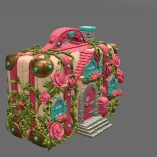 Fantasy Suitcase House STL File for 3D Print - Model thumbnail 7