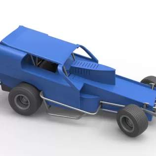 Vintage Dirt Modified stock car Version 2 while turning 1:25 - Model thumbnail 24