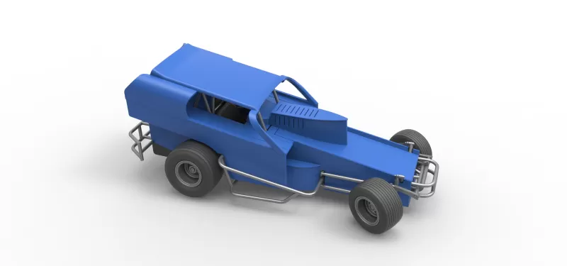 Vintage Dirt Modified stock car Version 2 while turning 1:25 - Model preview 24