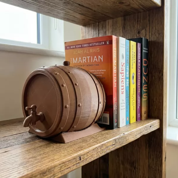🍻 The Tavern Keg - Fantasy & Pirate Barrel Bookend - Model preview 1