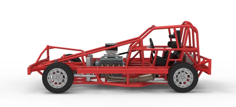 BriSCA Formula 1 Stock Car Base for Dirt Version 2 Scale 1:25 - Model preview 9