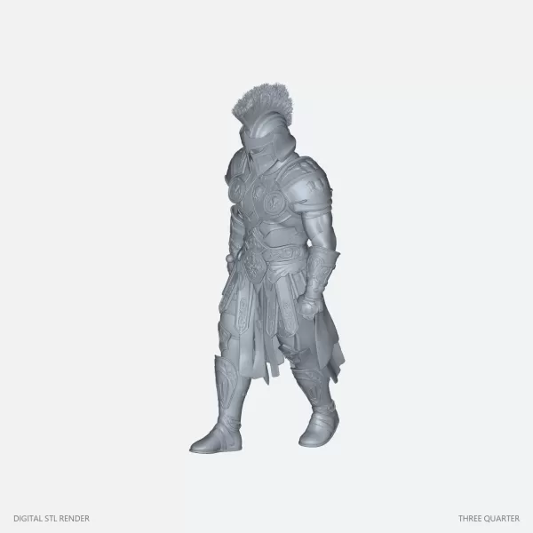 Crested Sword Legionnaire Statue - STL - Model preview 2