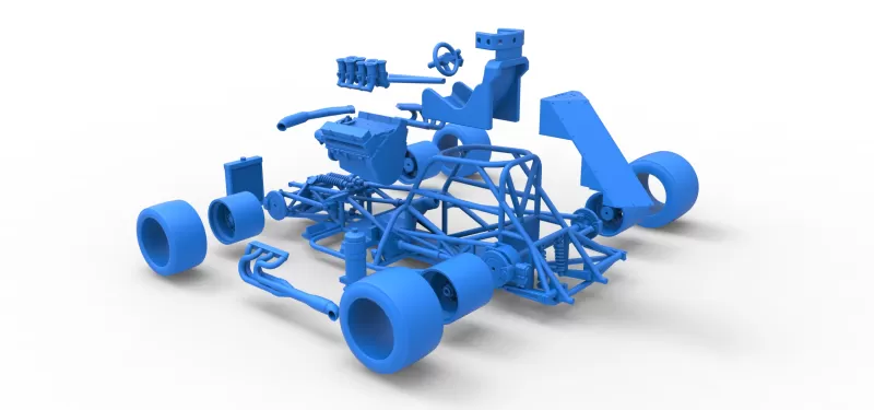 Supermodified front engine race car Base Version 3 Scale 1:25 - Model preview 30