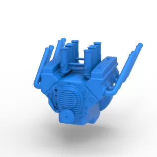 Engine V8 for vintage dragster Version 10 Scale 1:25 - Model thumbnail 4