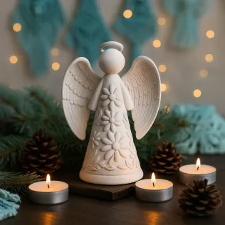 Christmas Angel Candle Holder | Glowing Holiday Decoration - Model thumbnail 5