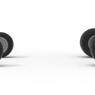 Wheel Set of Vintage Pavement Silver Crown Car Scale 1:25 - Model thumbnail 4